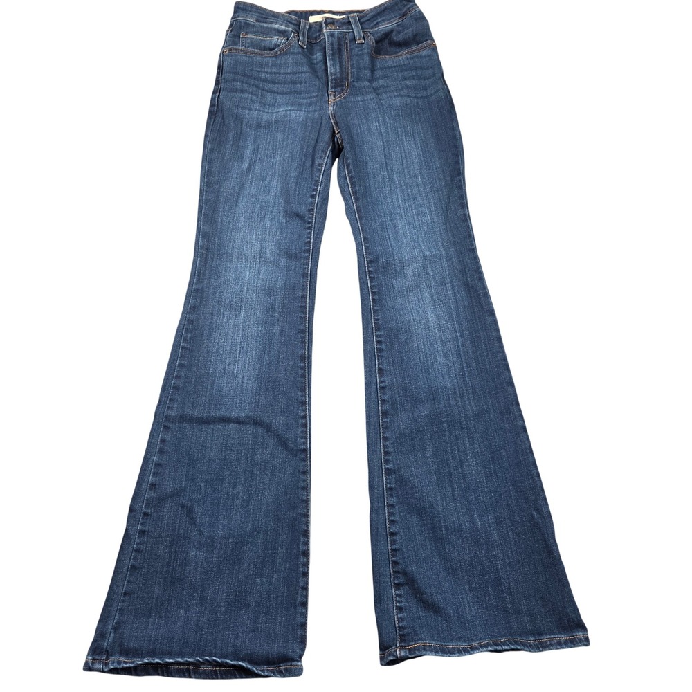 Levis 726 High Rise Flare Jeans Womens W27 L32 Blue Dark Wash A3410-0005